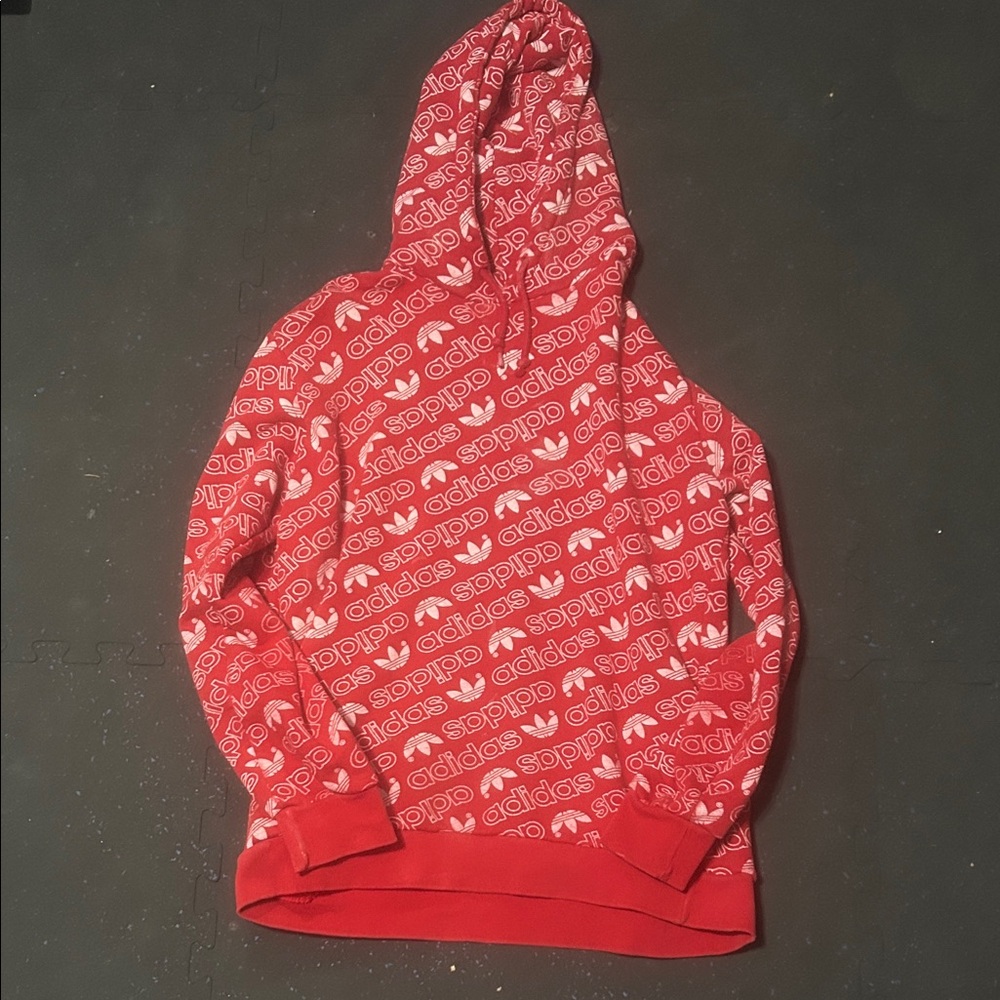Adidas Men's Red Logo Hoodie